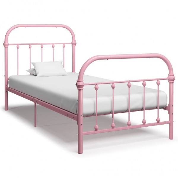 Estructura de cama metal rosa 100x200 cm D