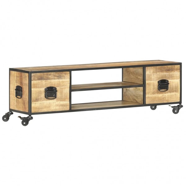 Mueble de TV de madera maciza de mango 130x30x39 cm D