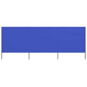 Para-brisas de praia de 3 painéis tecido azul celeste 400x160 cm D