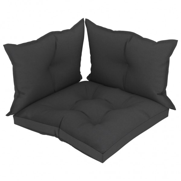 Cojines para sofás de palés 3 piezas tela negro D