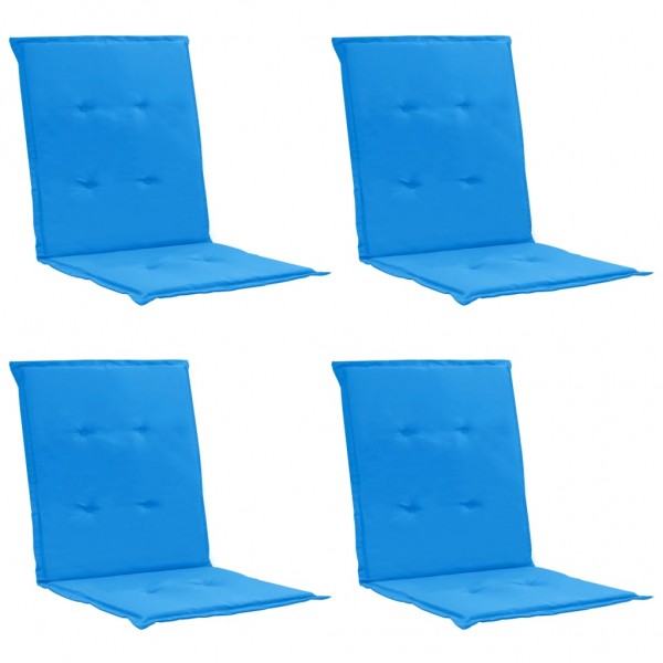 Cojines para sillas de jardín 4 unidades azul 100x50x3 cm D