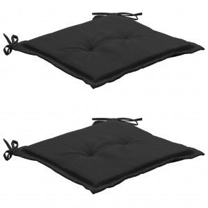 Cojines de silla de jardín 2 uds tela Oxford negro 50x50x3 cm D