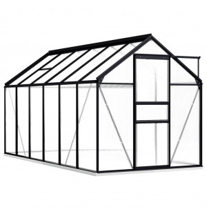 Invernadero con estructura de aluminio gris antracita 7.03 m² D