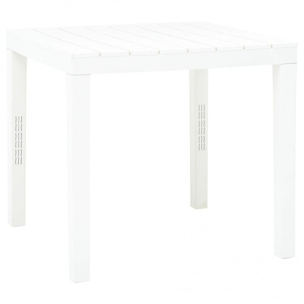 Mesa de jardín de plástico blanco 78x78x72 cm D