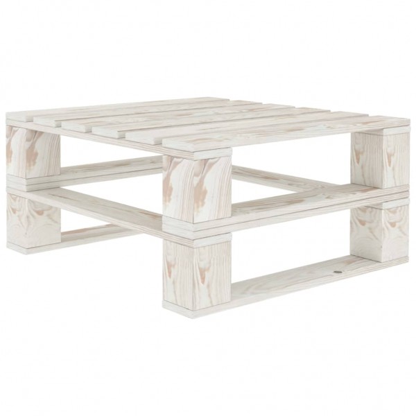 Mesa de palés para jardín madera blanco D
