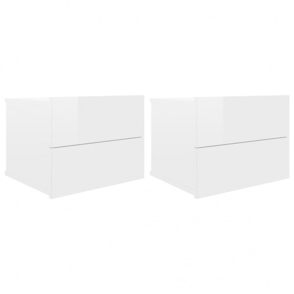 Mesas noturnas de 2 andares de revestimento branco 40x30x30 cm D