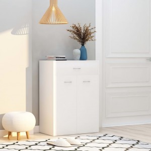 Mueble zapatero de madera contrachapada blanco 60x35x84 cm D