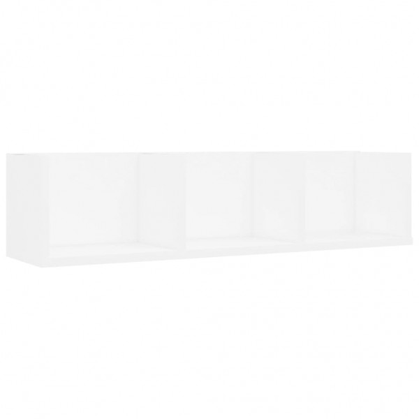 Estante de parede para CD madeira de contraplacado branco 75x18x18cm D