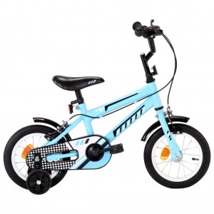 Bicicleta para niños 12 pulgadas negro y azul D