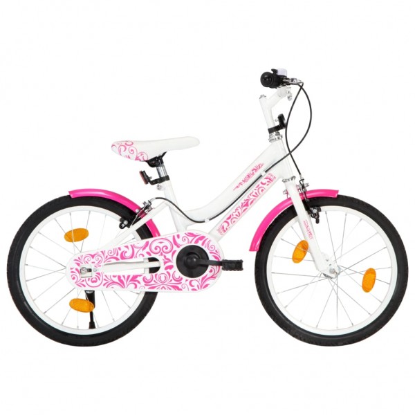 Bicicleta para niños 18 pulgadas rosa y blanco D