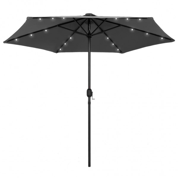 Guarda-chuva com luzes LED palha de alumínio anthracite 270 cm D