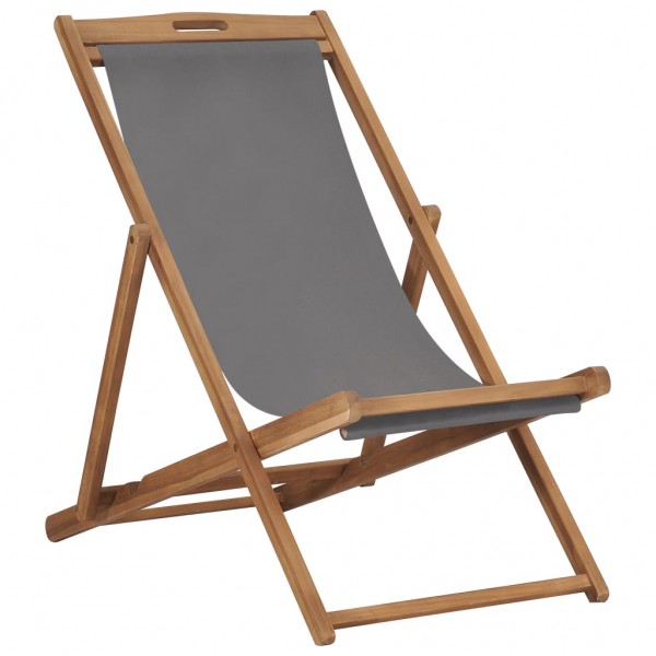Cadeira de praia dobrável de teca cinza D