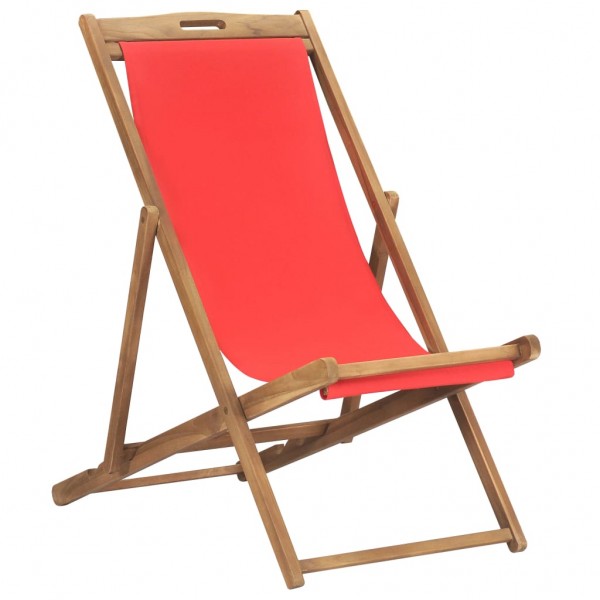 Silla de playa plegable de madera maciza de teca roja D