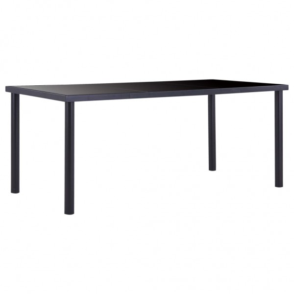 Mesa de comedor de vidrio templado negro 180x90x75 cm D