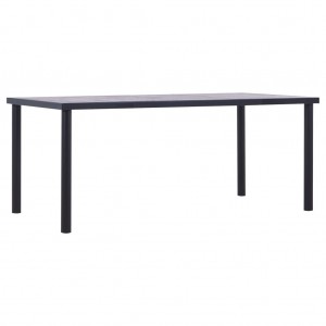 Mesa de comedor de MDF negro y gris hormigón 180x90x75 cm D