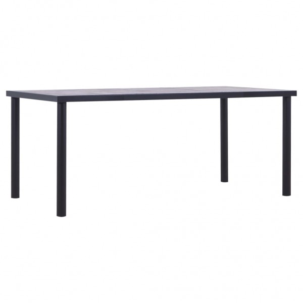 Mesa de jantar em MDF preto e cinza concreto 180x90x75 cm D