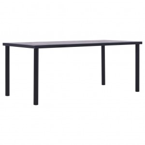 Mesa de jantar de MDF preto e cinza 200x100x75 cm D