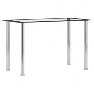 Mesa de comedor vidrio templado negro transparente 120x60x75 cm D