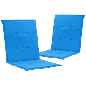 Cojín silla jardín respaldo bajo 2 uds tela Oxford azul D