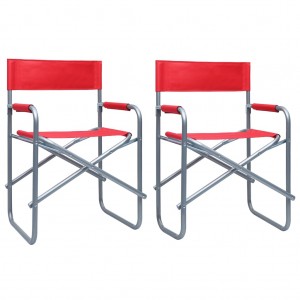 Cadeiras 2 unidades de aço vermelho D