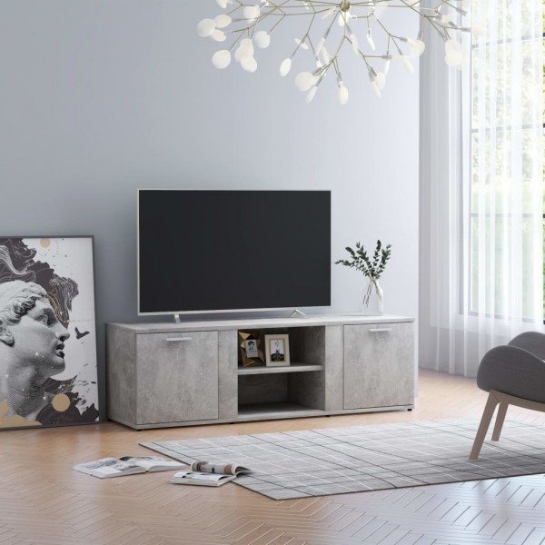 Mueble de TV madera contrachapada gris hormigón 120x34x37 cm D