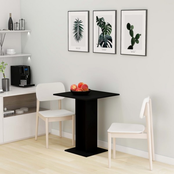 Mesa de jantar de madeira de contraplacado preto 60x60x75 cm D