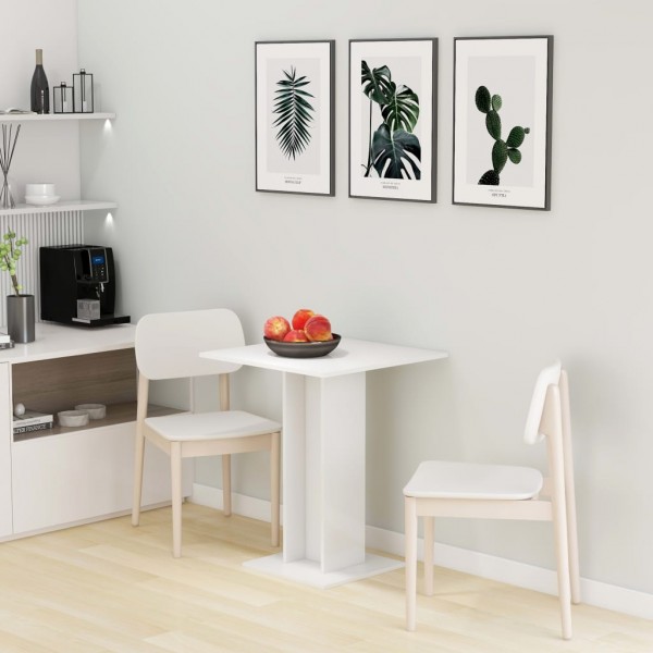 Mesa de jantar madeira revestida branco 60x60x75 cm D