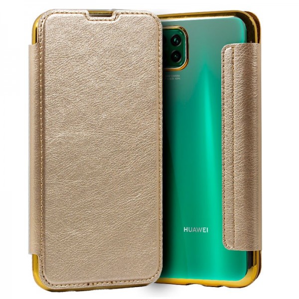 Funda COOL Flip Cover para Huawei P40 Lite Leather Dorado D