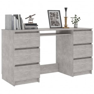 Escritorio de madera contrachapada gris 140x50x77 cm D