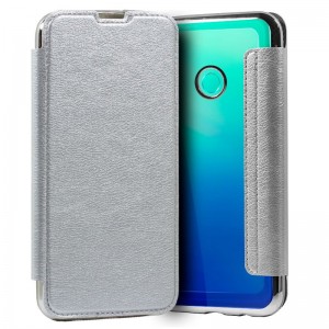 Fundação COOL Capa de Flip para Huawei P40 Lite E couro prata D