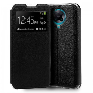 Fundação COOL Capa de Flip para Xiaomi Pocophone F2 Pro Liso Preto D