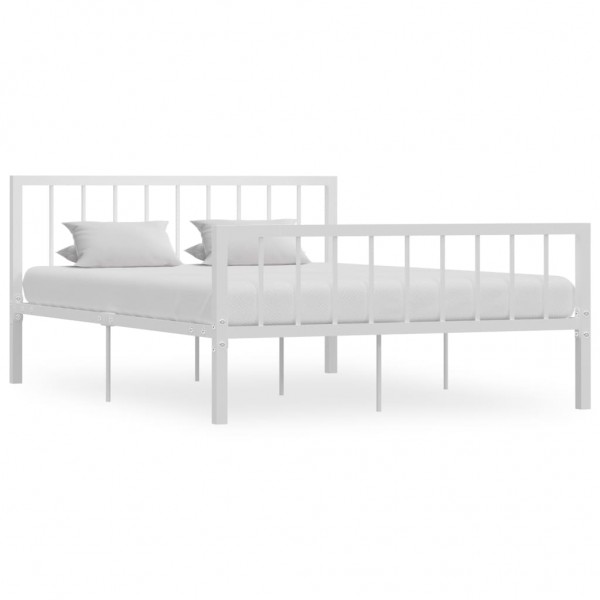 Estrutura de cama de metal branco 140x200 cm D