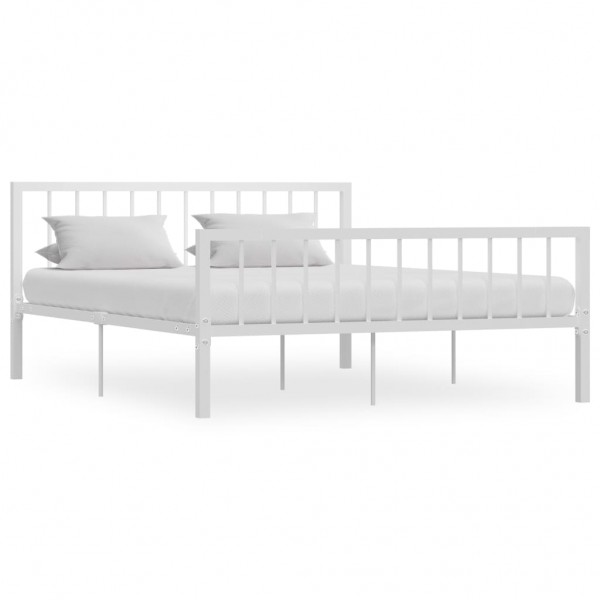 Estructura de cama de metal blanco 160x200 cm D