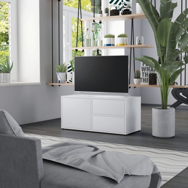 Mueble para TV madera contrachapada blanco 80x34x36 cm D