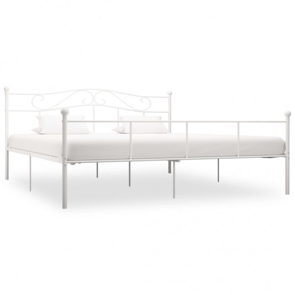 Estrutura de cama de metal branco 180x200 cm D