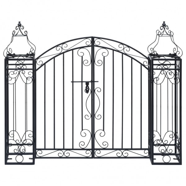 Puerta de jardín decorativa de hierro forjado 122x20.5x100 cm D