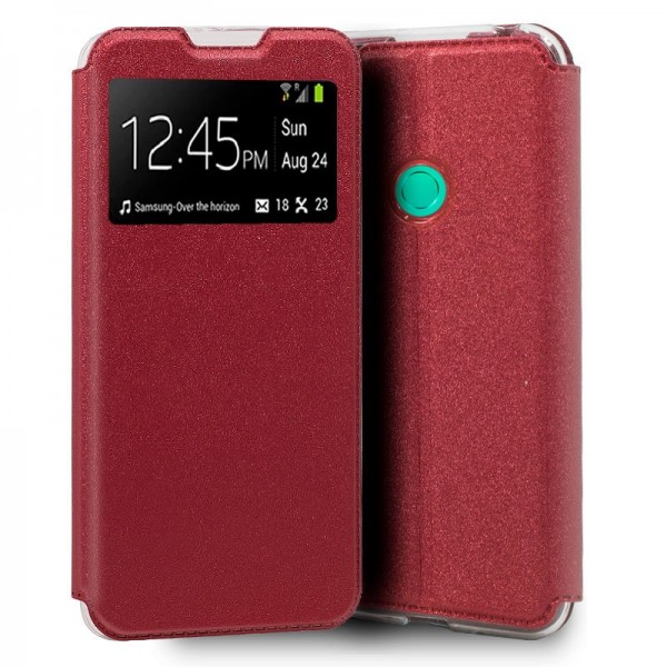 Fundação COOL Capa de Flip para Huawei P40 Lite E Liso Vermelho D