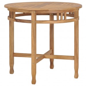 Mesa de comedor de madera maciza de teca Ø 80 cm D