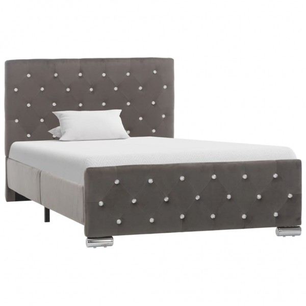 Estructura de cama de terciopelo gris 100x200 cm D