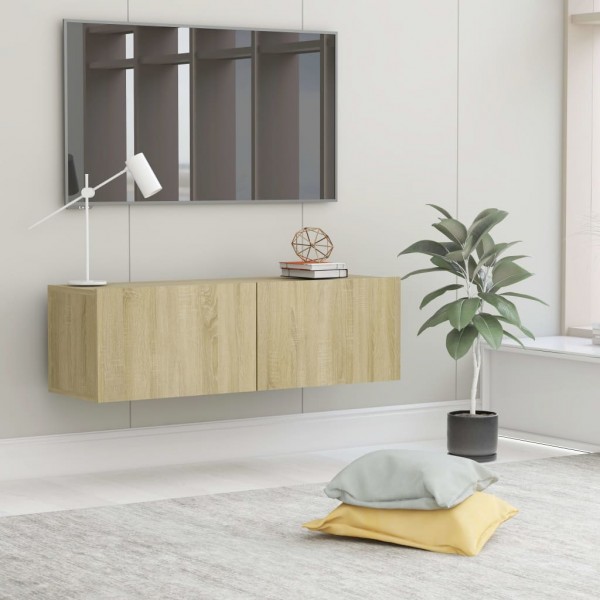 Mobiliário para TV madeira contraplacada cor carvalho 100x30x30 cm D