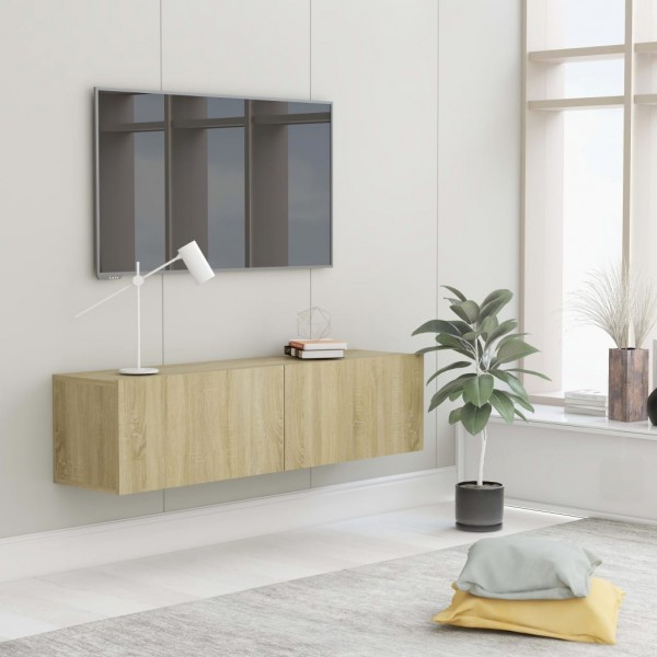 Mueble para TV madera contrachapada color roble 120x30x30 cm D
