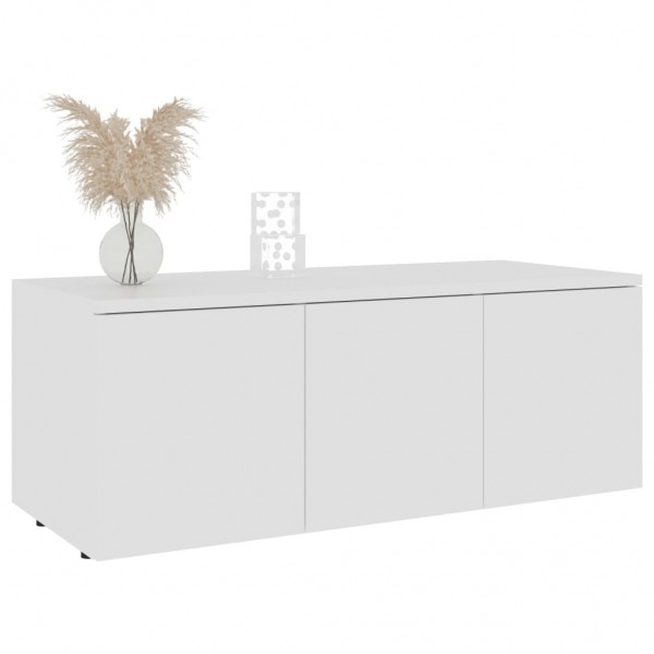 Mueble para TV madera contrachapada blanco 80x34x30 cm D