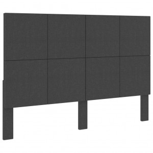 Cabecero copetudo de tela gris oscuro 140x200 cm D