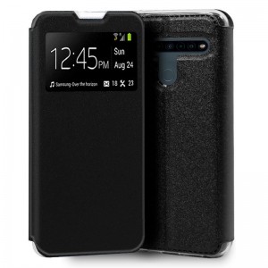 Fundação COOL Capa de Flip para LG K41s / K51s Preto Liso D