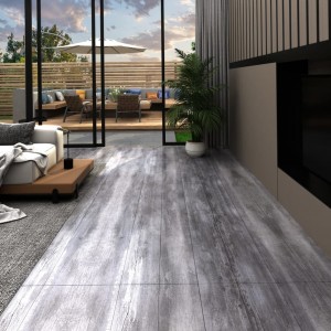 Lamas para suelo PVC autoadhesivas gris madera mate 5.02m² 2mm D