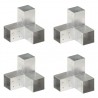 Bases para poste em forma de Y 4 pcs 81x81 mm metal galvanizado 1