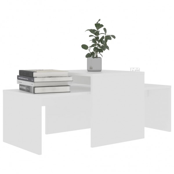 Set de mesas de centro madera contrachapada blanco 100x48x40 cm D