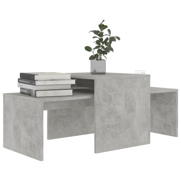 Mesa de centro madeira revestida de concreto cinza 100x48x40 cm D