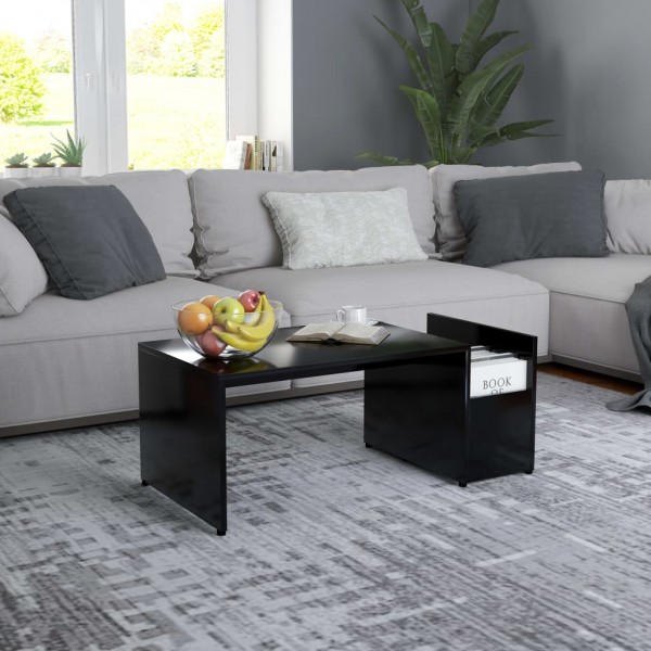 Mesa de centro madera contrachapada negro 90x45x35 cm D