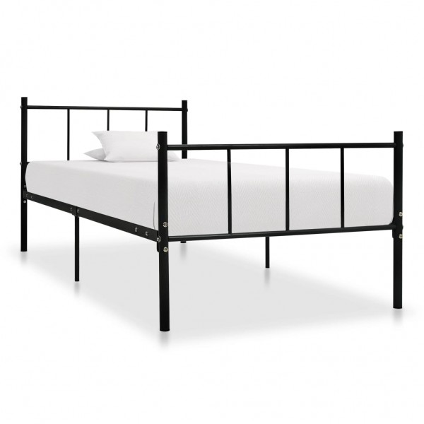 Estrutura de cama de metal preto 90x200 cm D